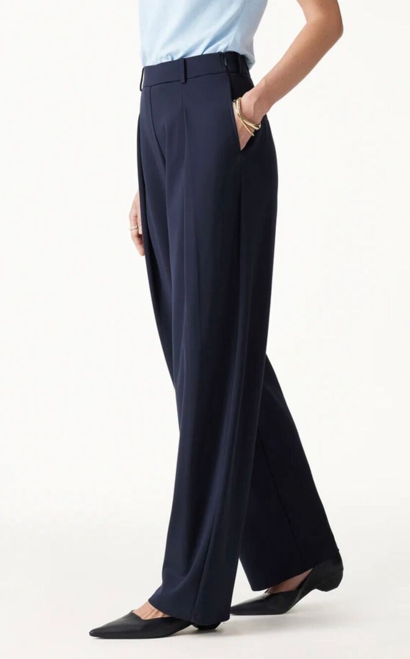 Talbots Navy Blue Pleat Front Wool Dress Pants Women’s Size 16 NEW - Picture 2 of 6